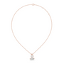 Rose gold marquise and round diamond drop pendant on chain