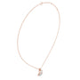 Marquise and round diamond drop pendant on rose gold chain with faceted centerpiece