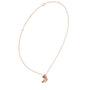 Rose gold marquise and round diamond drop pendant on a slim chain