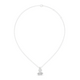 White gold marquise and round diamond drop pendant on chain