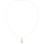 Yellow gold diamond solitaire pendant with round stone on a fine chain.