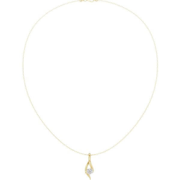 Wave Solitaire Round Diamond Pendant ( 0.50 ct. tw.)
