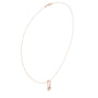 Rose-gold wave solitaire round diamond pendant with cable chain