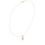 Rose-gold wave solitaire diamond pendant with round center stone and cable chain