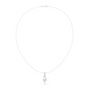 White metal diamond solitaire pendant on a delicate chain, round center stone.