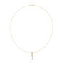 Yellow gold pear diamond pendant with prong-set elongated center stone and matching chain