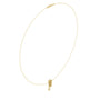Yellow gold pear diamond pendant necklace, angled view of teardrop center stone
