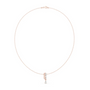 Rose gold pear diamond pendant with prong-set elongated center stone and matching chain