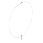 Diamond pendant necklace with pear-shaped center stone and vertical accents
