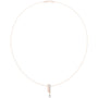 Diamond pendant necklace with pear-shaped pendant and slim supporting stones
