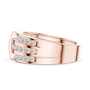 Rose gold channel diamond band with round diamonds, 0.75 ct
