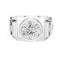 Platinum diamond ring with round center diamond and side accents