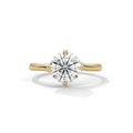Yellow gold round diamond engagement ring with large center solitaire