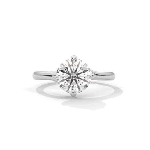 White gold round diamond engagement ring with large center solitaire