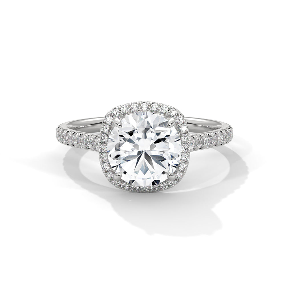 Round Halo Diamond Engagement Ring