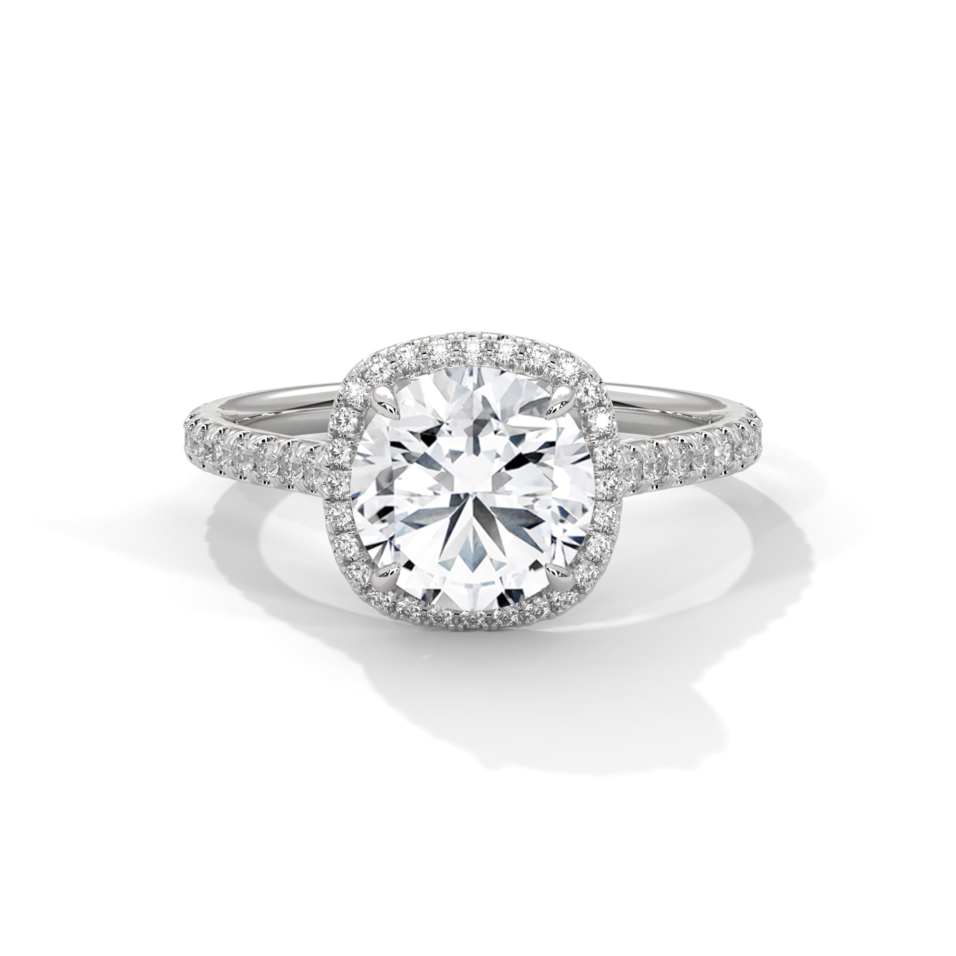 Round Halo Diamond Engagement Ring