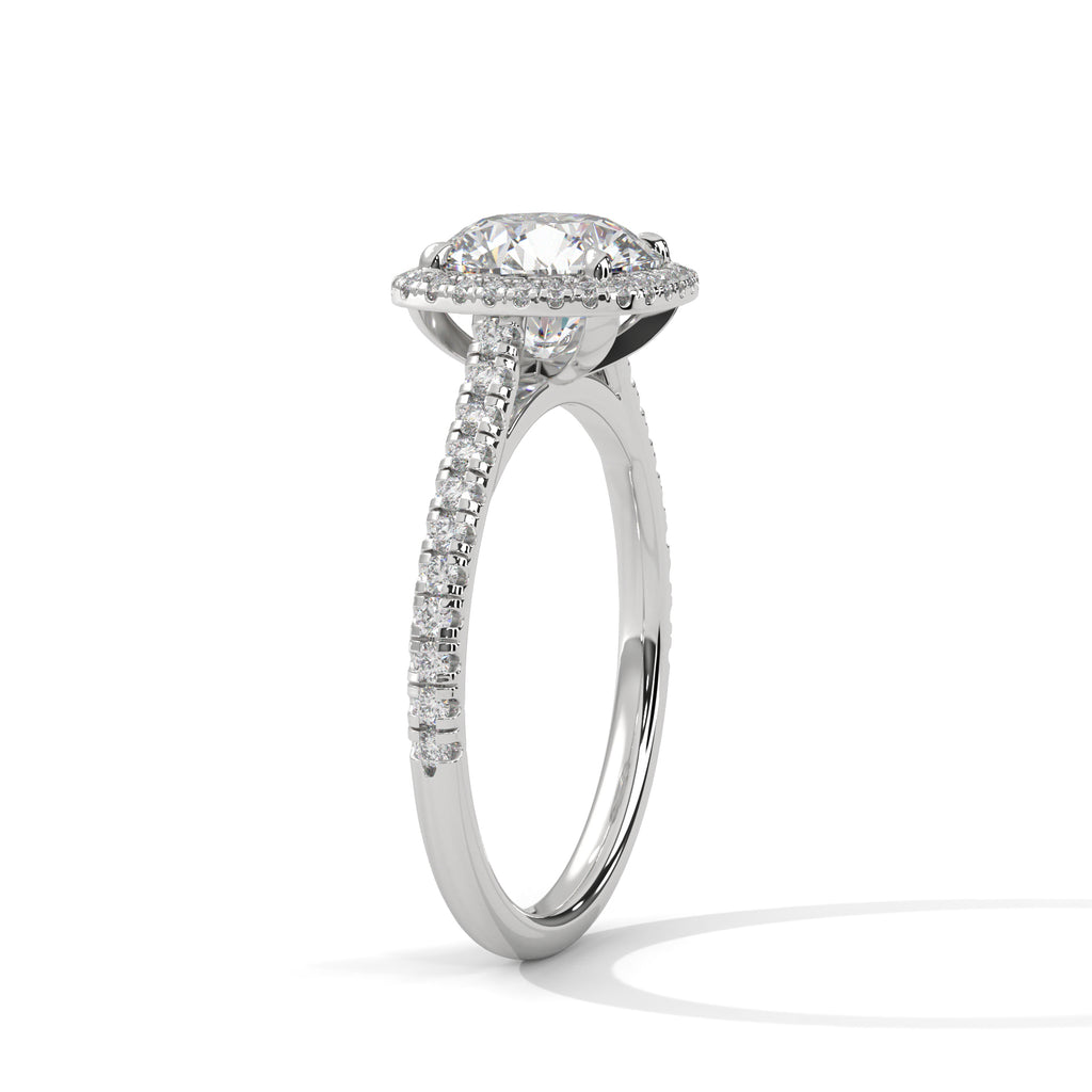 Round Halo Diamond Engagement Ring