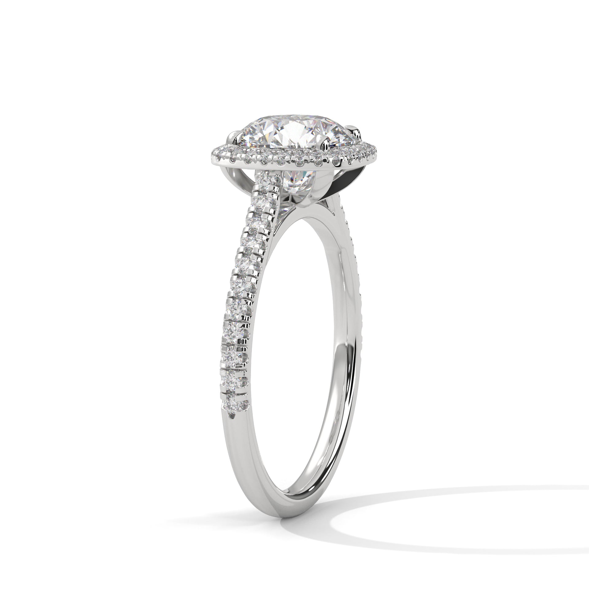 Round Halo Diamond Engagement Ring