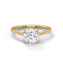 Yellow gold cushion solitaire ring with a cushion-cut diamond center