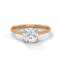 Rose gold cushion solitaire ring with a cushion-cut diamond center