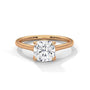 Rose gold cushion solitaire ring with a cushion-cut diamond center