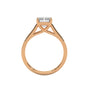 Rose gold radiant-cut solitaire trellis engagement ring with square center stone