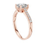 Rose gold engagement ring with princess-cut pavé center and diamond tennis-style band