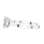 Platinum princess-cut solitaire engagement ring, band profile with square setting