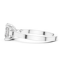 Platinum princess-cut solitaire engagement ring, band profile with square setting
