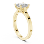 Yellow gold princess-cut diamond solitaire ring with four-prong setting