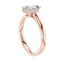 Rose gold oval-cut diamond engagement ring with pavé halo settings
