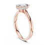Rose gold oval-cut diamond engagement ring with pavé halo settings