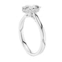 White gold oval-cut diamond engagement ring with pavé halo settings