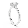 White gold oval-cut diamond engagement ring with pavé halo settings