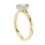 Yellow gold oval diamond ring with hidden halo, slim band