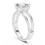 White gold diamond ring with Asscher center stone and split-shank band
