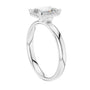 Platinum emerald-cut solitaire diamond ring with prong-set center stone