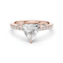Rose gold triangular cut diamond accent ring with pavé band and center triangle stone