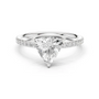White gold triangular cut diamond accent ring with pavé band and center triangle stone