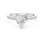 Silver-tone diamond engagement ring with large center stone and pavé halo, front view