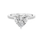 Heart cut pavé diamond ring with heart-shaped center stone and pavé band