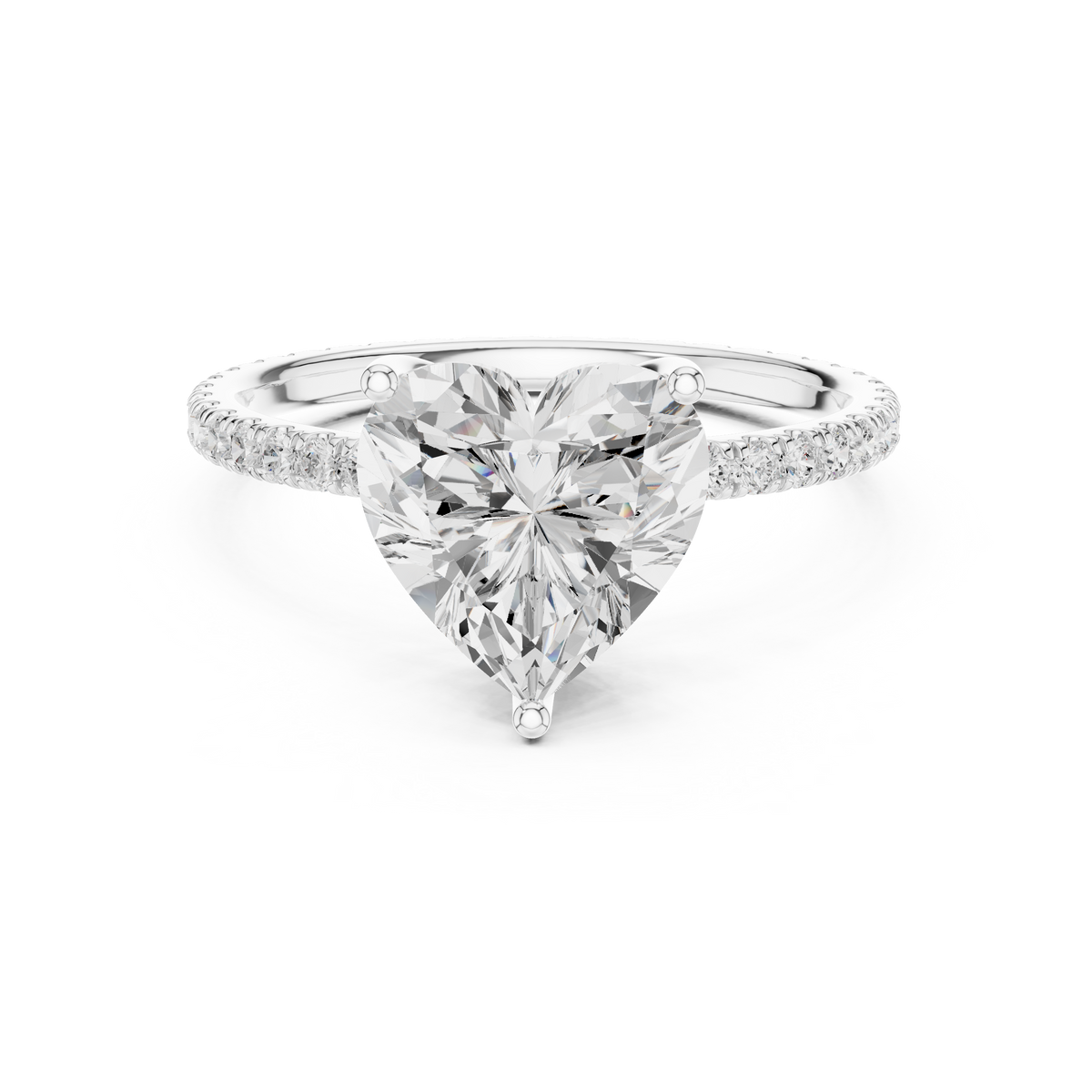 Silver-tone ring with pear-shaped center stone and pavé halo band