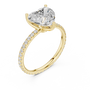 Gold-tone ring with large oval center stone and pavé shoulders