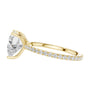 Heart cut pavé diamond ring with heart-shaped center stone and pavé detailing