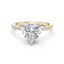 Yellow gold heart pavé diamond ring with large center heart stone