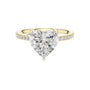 Heart cut pavé diamond ring with heart-shaped center stone