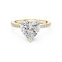 Gold-tone ring with pear-shaped center stone and pavé band