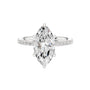 Marquise pavé diamond ring in white gold with large marquise center stone
