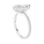 Marquise pavé diamond ring in white gold with marquise center stone and pavé shank