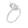 Marquise pavé diamond ring in white gold with marquise center stone and diamond pavé band